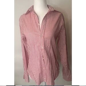 Brandy Melville John Galt Pink Pinstripes button down